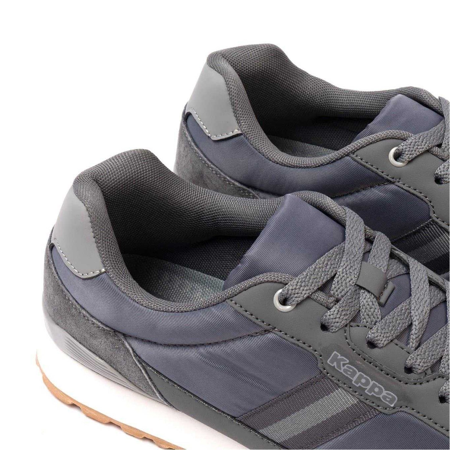 Dark Grey - Side - Kappa Mens Draydon Logo Suede Low Cut Trainers
