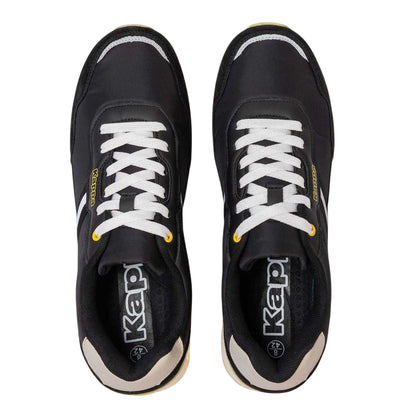 Black-Yellow - Lifestyle - Kappa Mens Draydon Logo Suede Low Cut Trainers