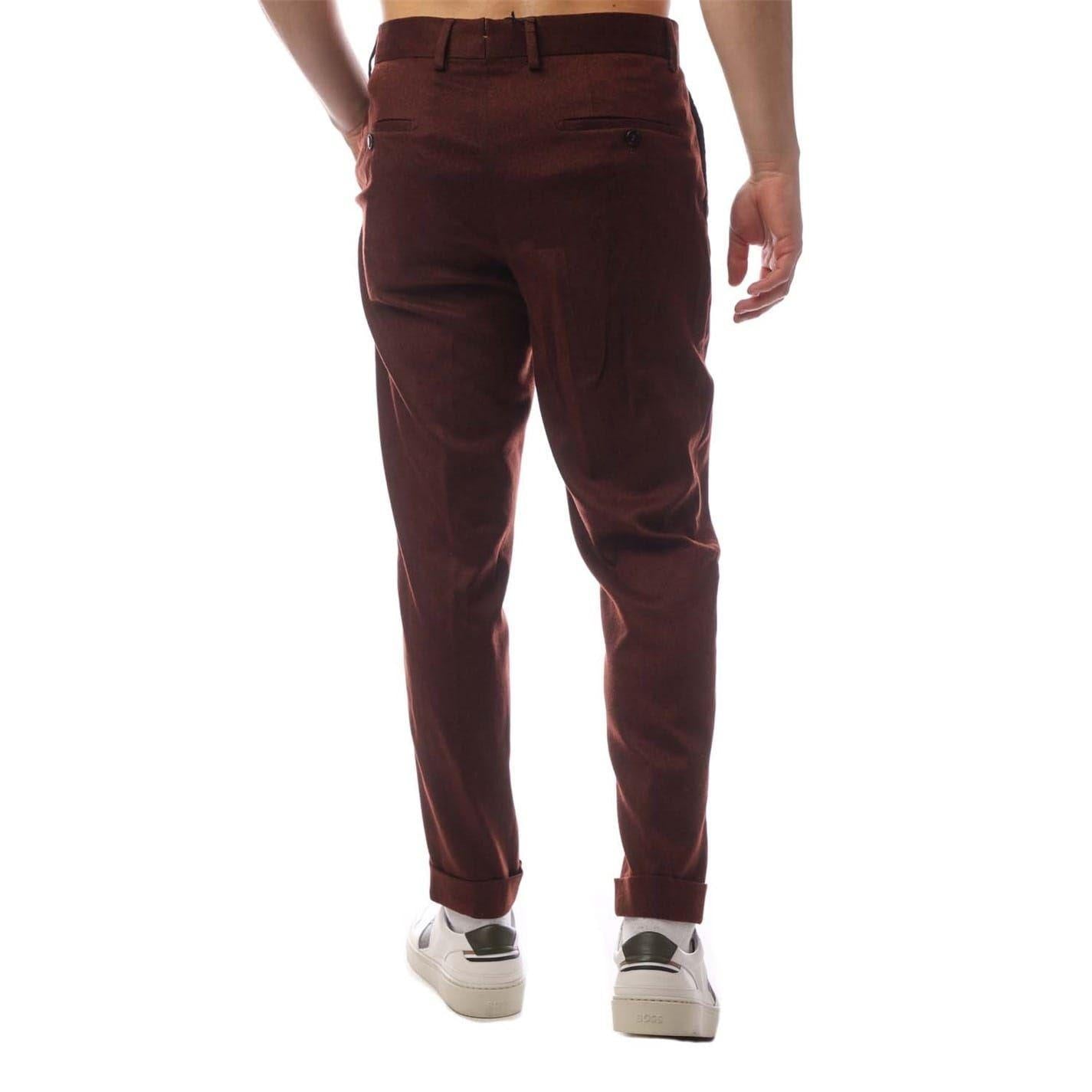 Red - Back - Boss Mens Pleated Trousers