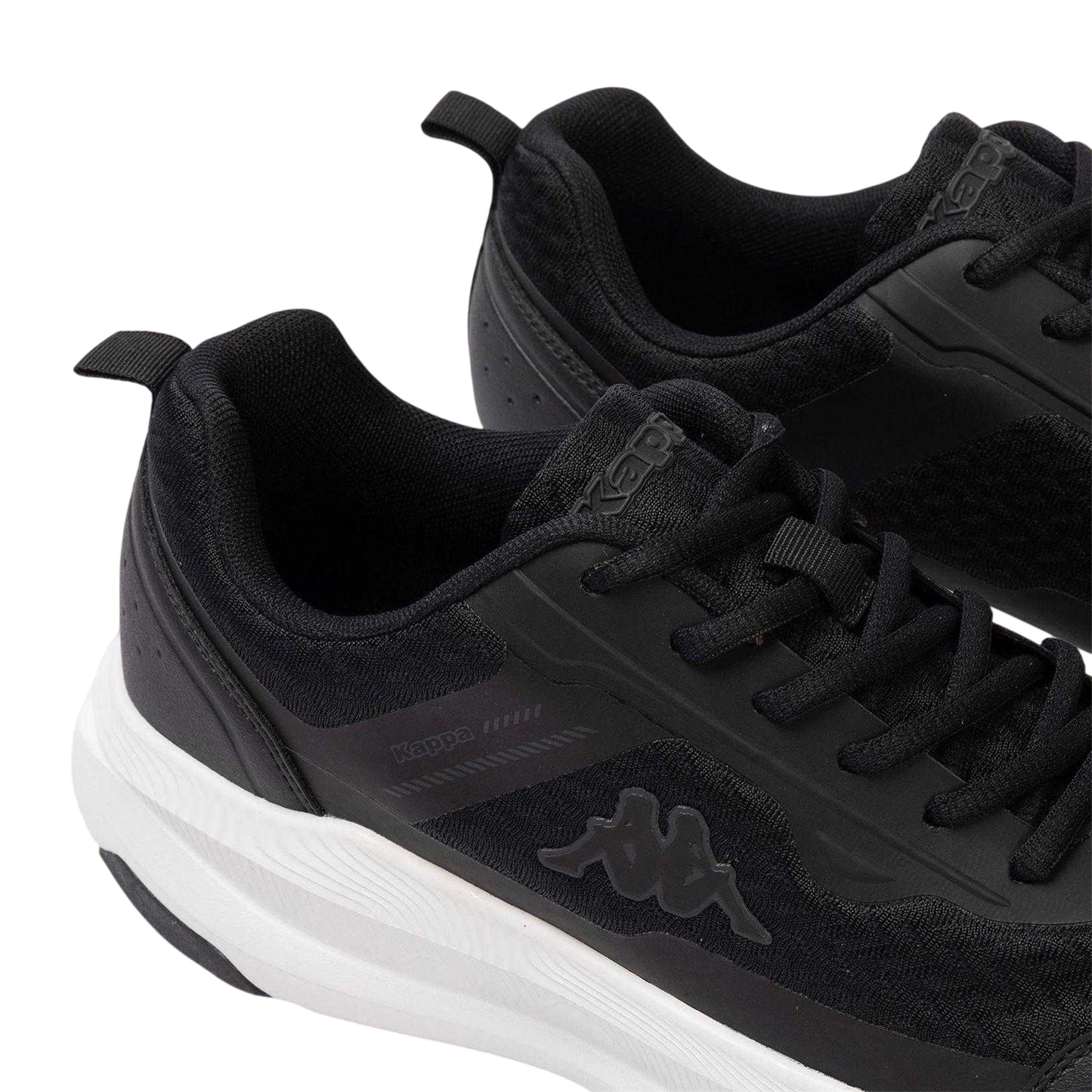 Black-White - Side - Kappa Mens Ripa Logo Low Cut Trainers