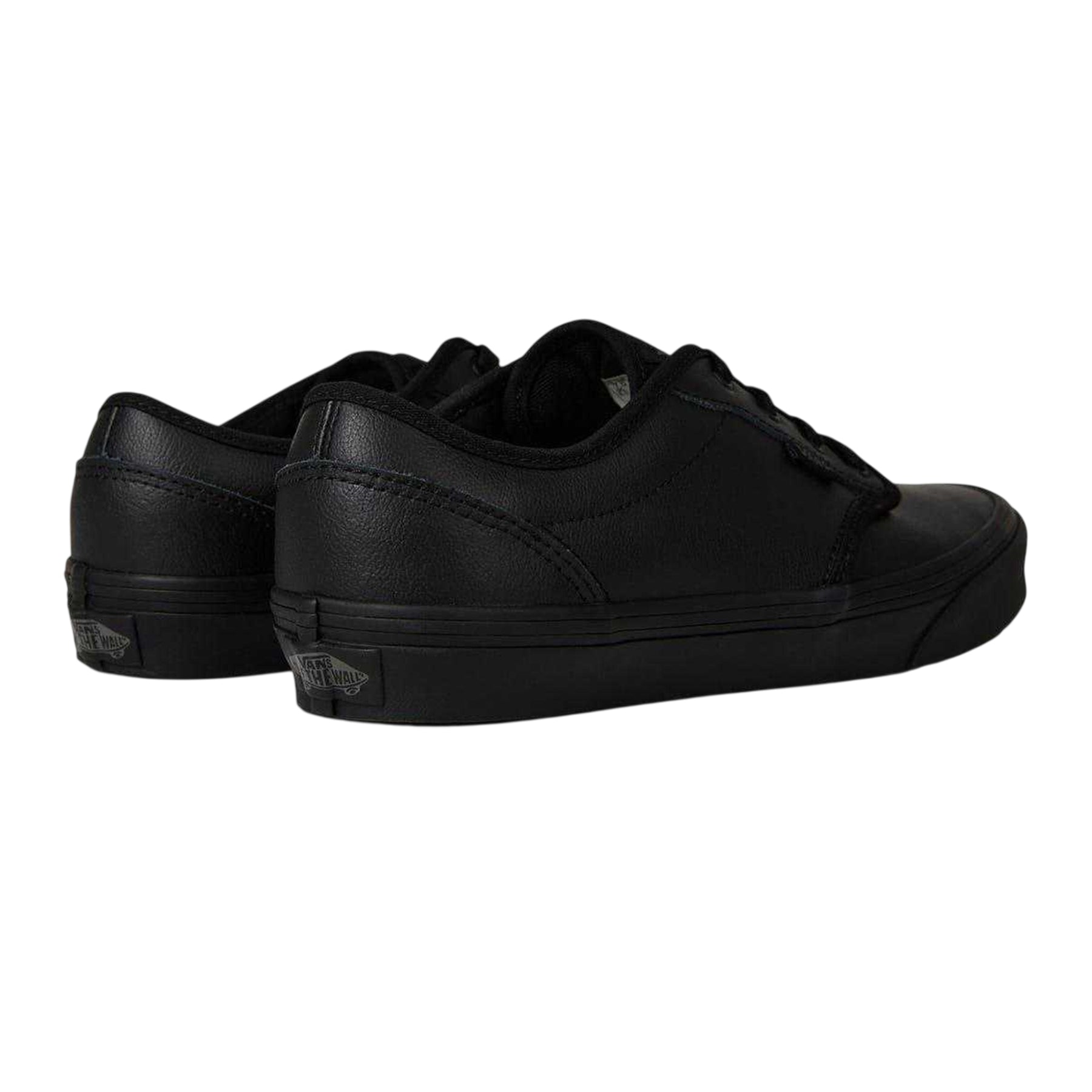 Black - Back - Vans Mens Atwood Leather Low Cut Flat Trainers