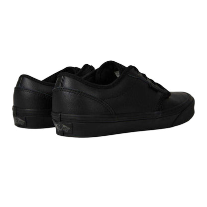 Black - Back - Vans Mens Atwood Leather Low Cut Flat Trainers