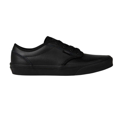 Black - Front - Vans Mens Atwood Leather Low Cut Flat Trainers