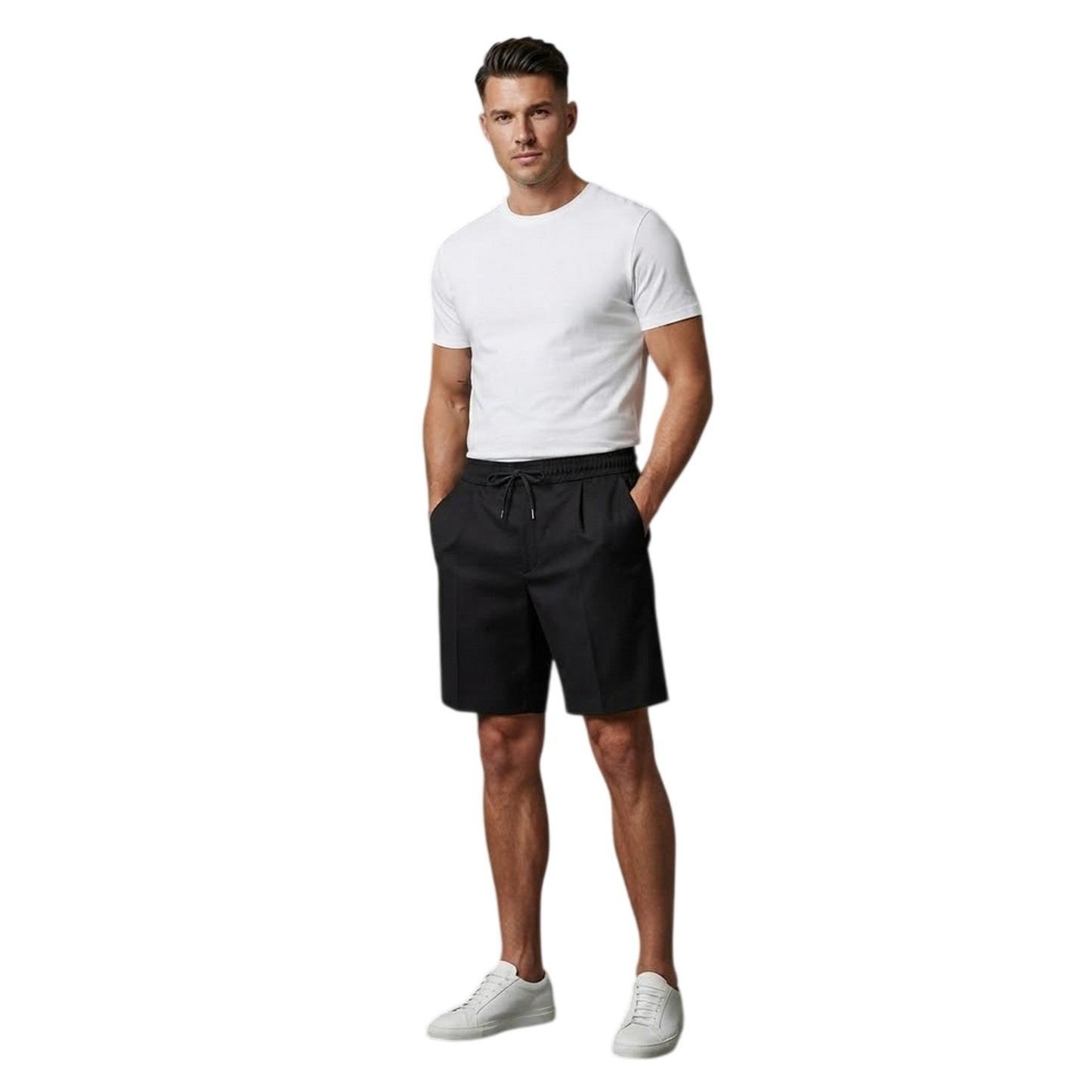 Black - Side - Hugo Mens Fionn Shorts