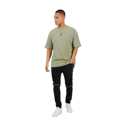 Black - Lifestyle - Brave Soul Mens Biker Stitched Skinny Jeans