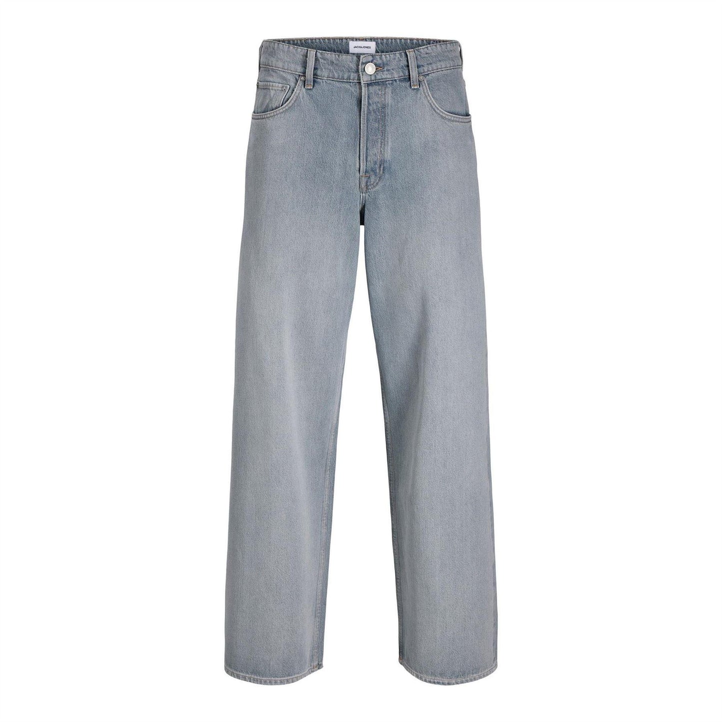Blue Denim - Front - Jack And Jones Mens Dave Classic 244 Wide Leg Jeans