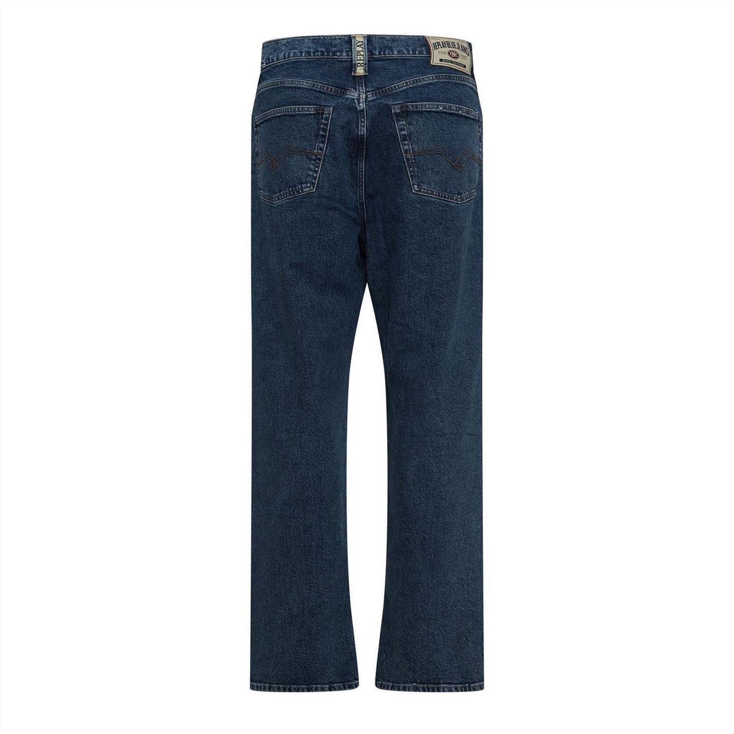 Blue - Back - Replay Mens 9zero1 Denim Straight Jeans