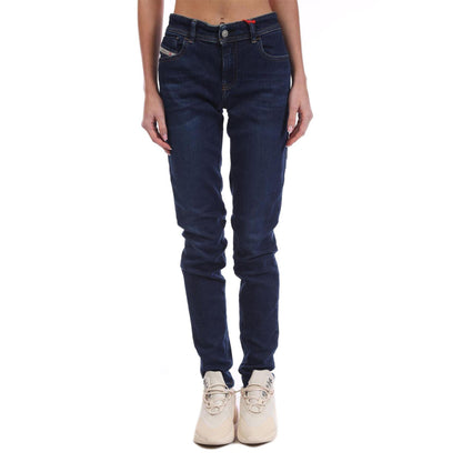 Blue - Front - Diesel Womens-Ladies 2018 Slandy Low Skinny Jeans
