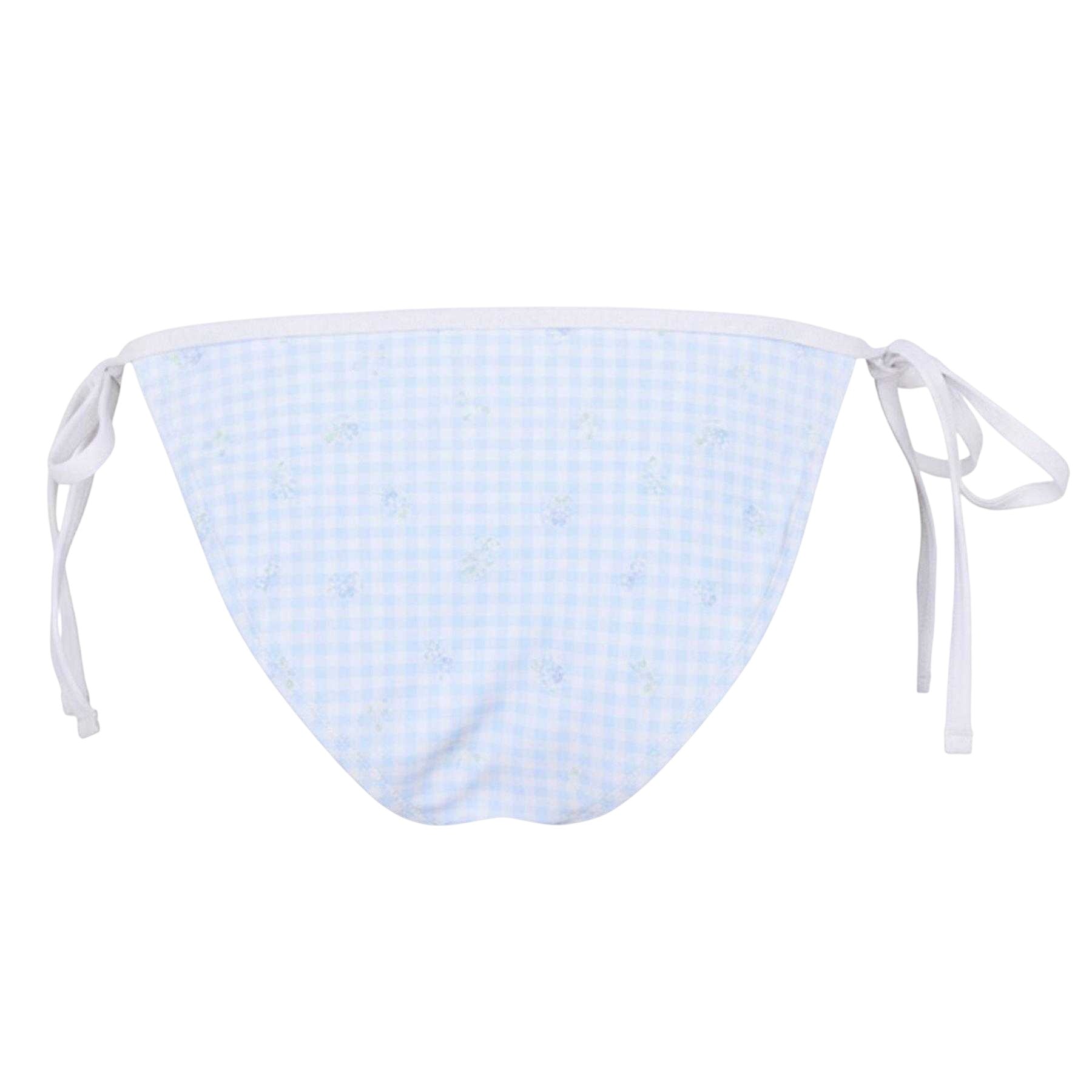 Blue - Back - Jack Wills Womens-Ladies Gingham Bikini Bottoms