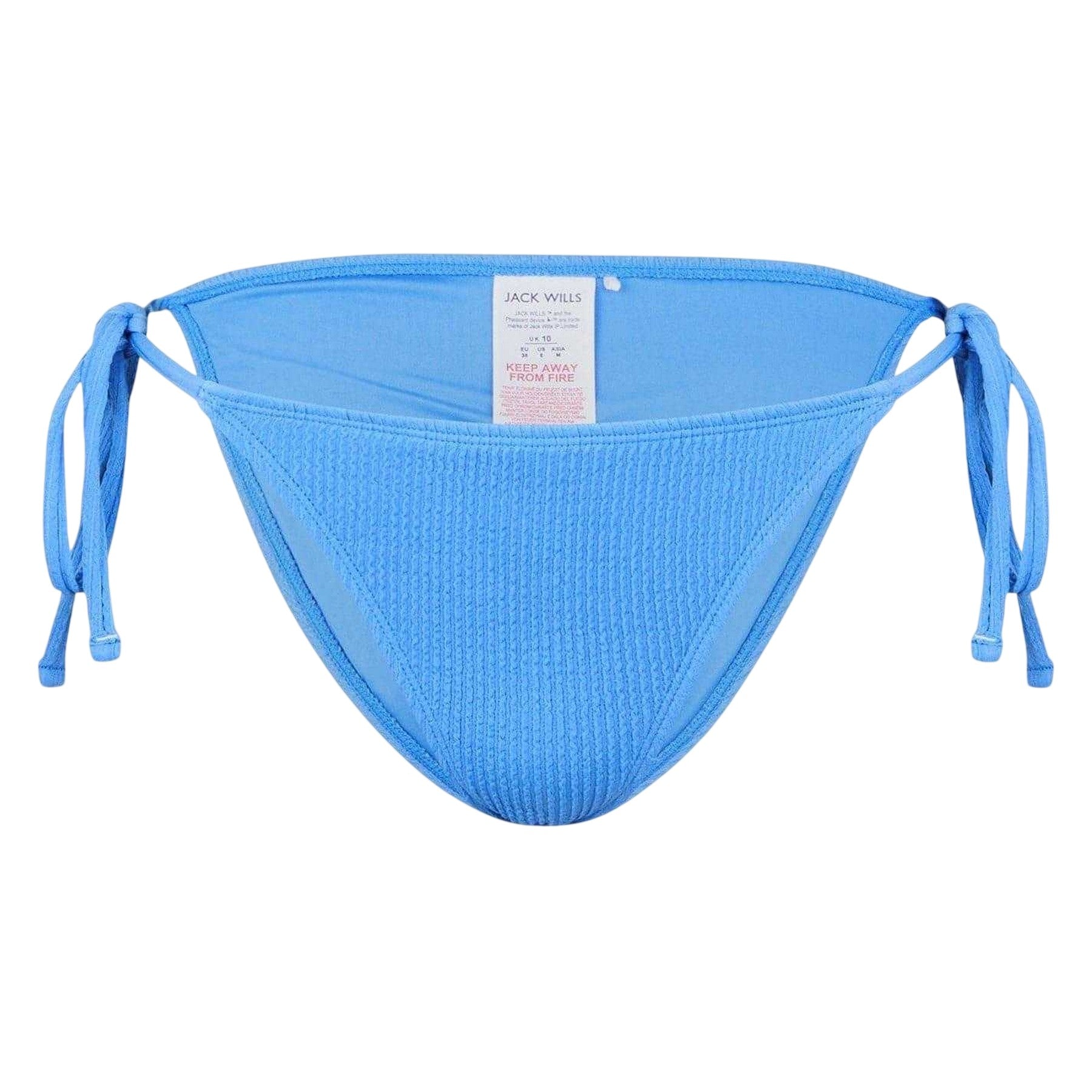 Marina Blue - Front - Jack Wills Womens-Ladies Crinkled Bikini Bottoms