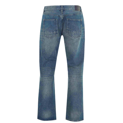 Blue Wash - Back - Firetrap Mens Tokyo Cotton Bootcut Jeans