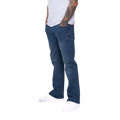 Blue Wash - Side - Firetrap Mens Tokyo Cotton Bootcut Jeans