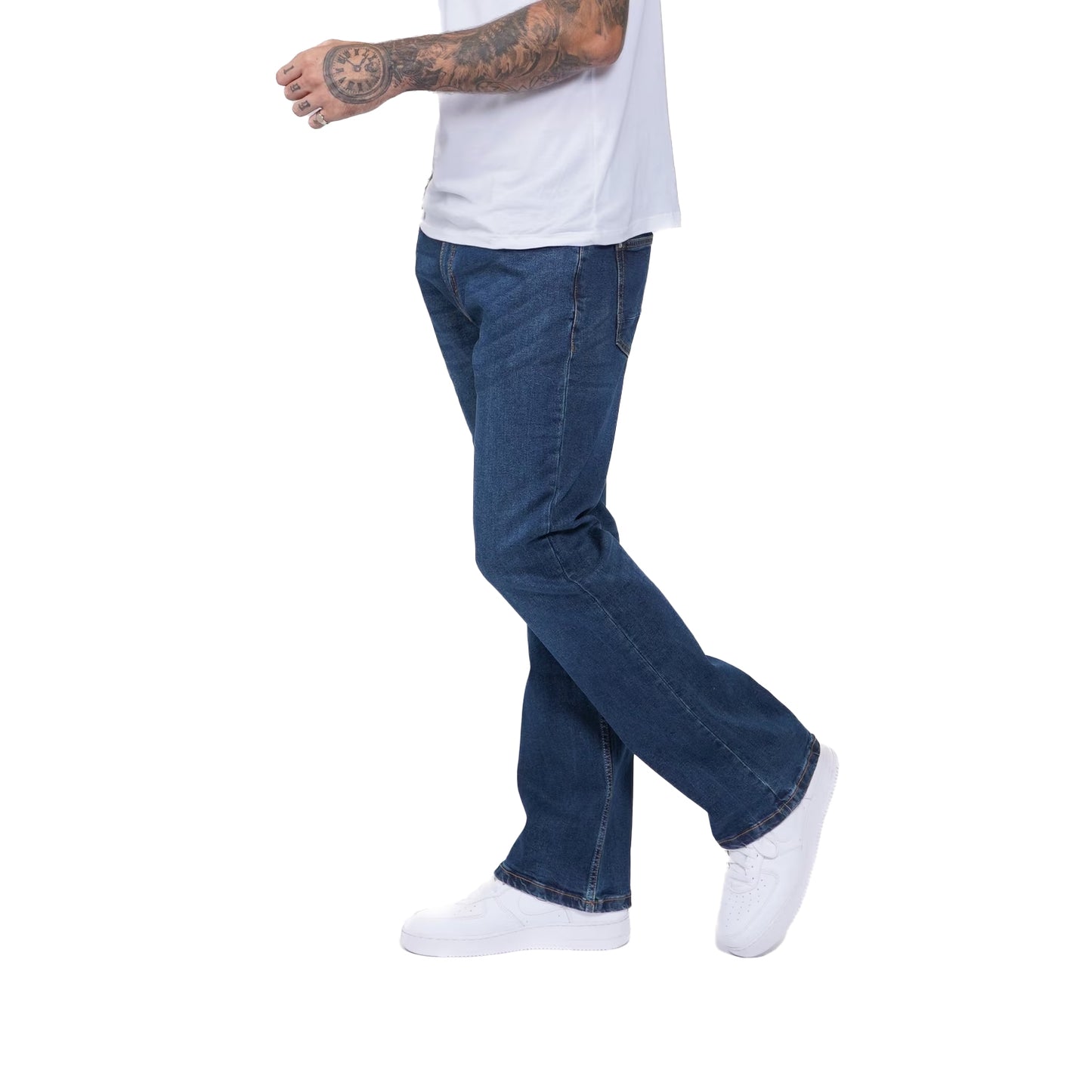 Dark Blue Washed - Pack Shot - Firetrap Mens Tokyo Cotton Bootcut Jeans