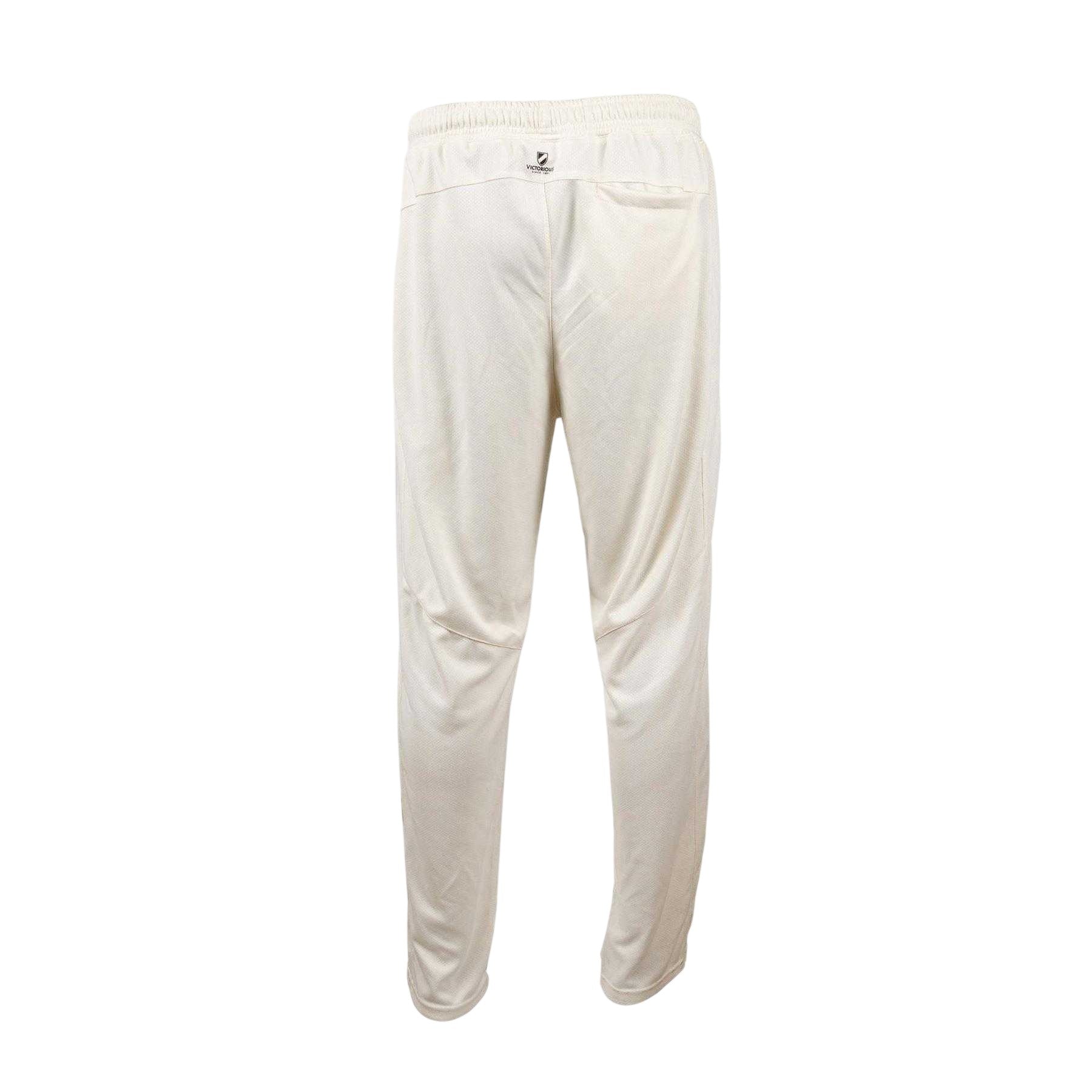 Cream - Back - Slazenger Mens Aero Plain Cricket Trousers