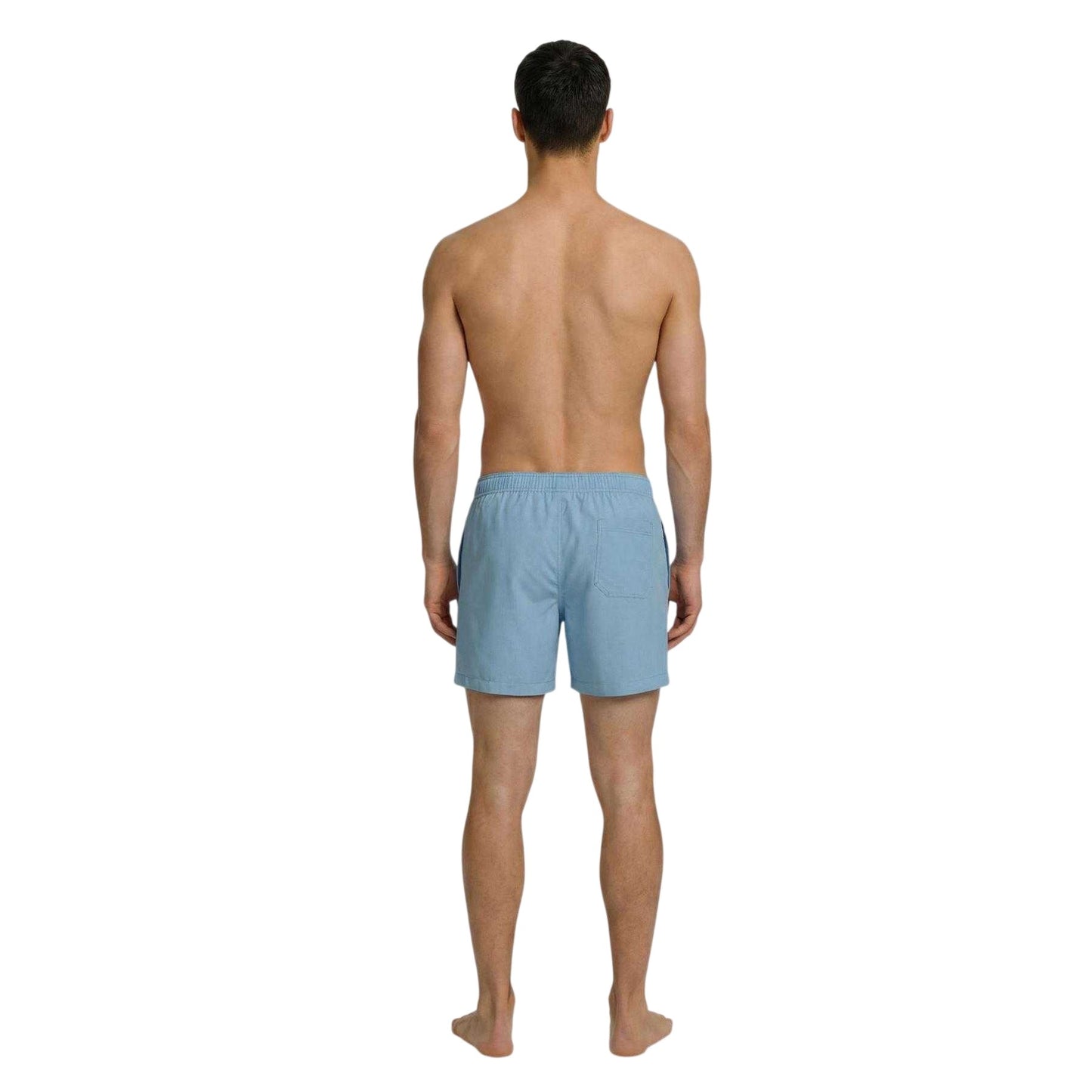 Pale Blue - Back - Calvin Klein Mens Logo Swim Shorts