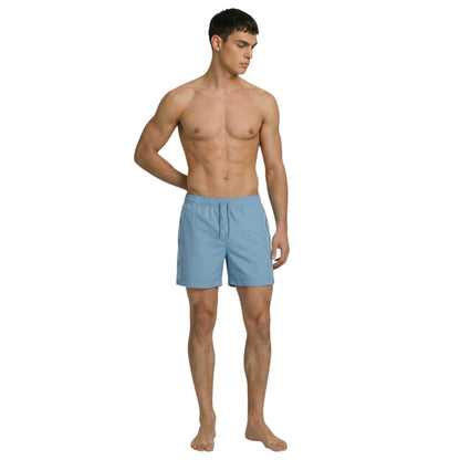 Pale Blue - Side - Calvin Klein Mens Logo Swim Shorts