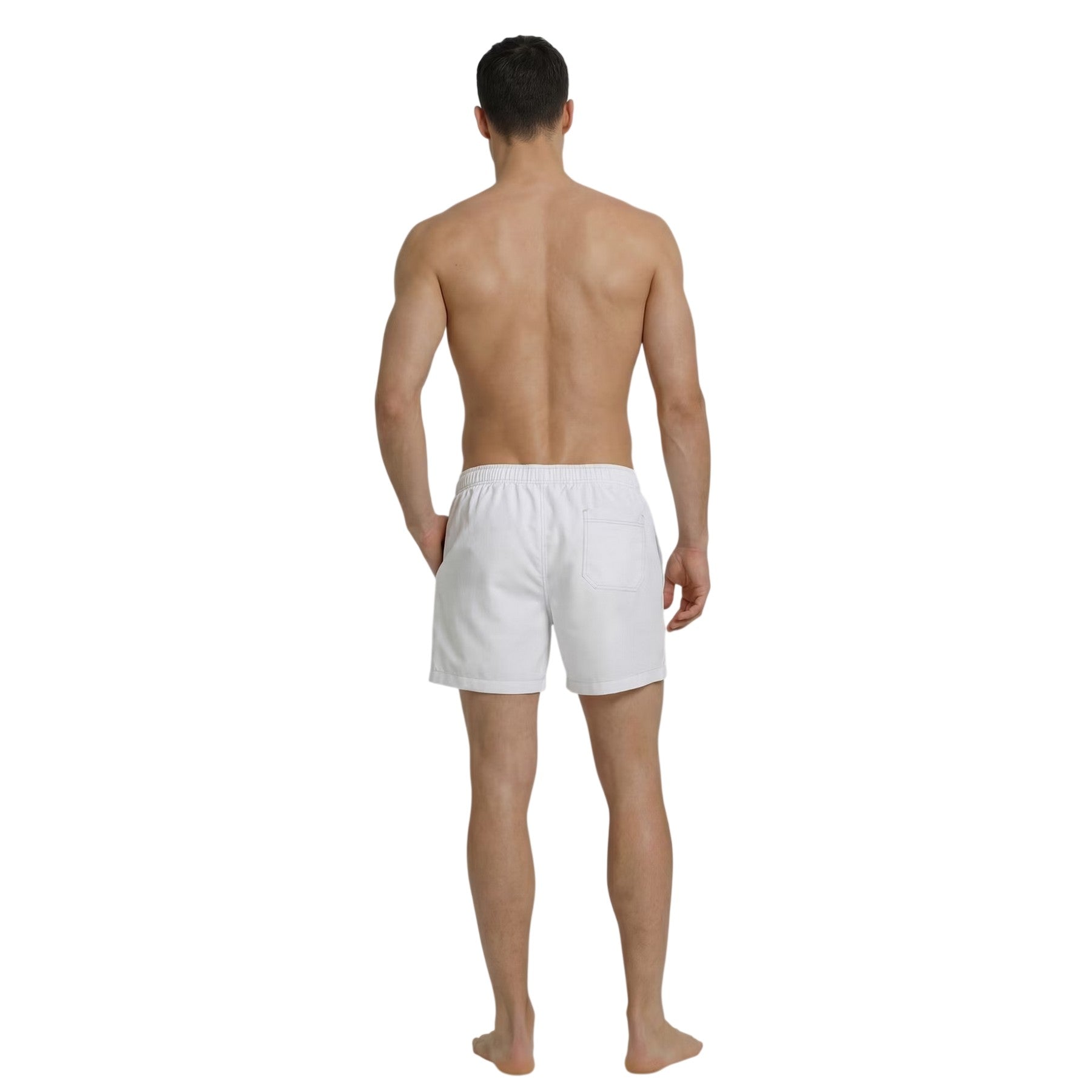 White - Back - Calvin Klein Mens Logo Swim Shorts