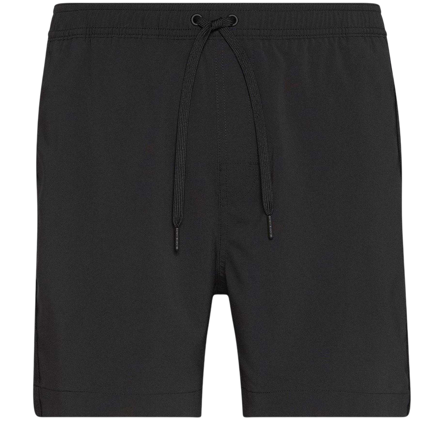 Black - Front - Calvin Klein Mens Logo Swim Shorts