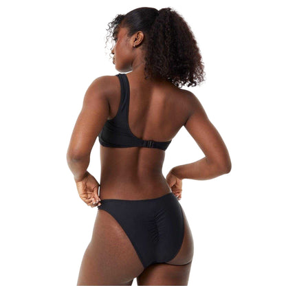 Black - Back - Jack Wills Womens-Ladies Plain High Waist Swimming Tanga