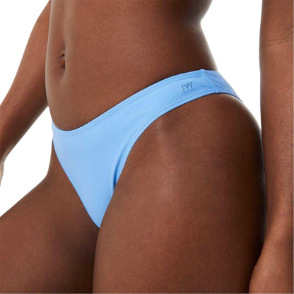 Marina Blue - Side - Jack Wills Womens-Ladies Plain High Waist Swimming Tanga
