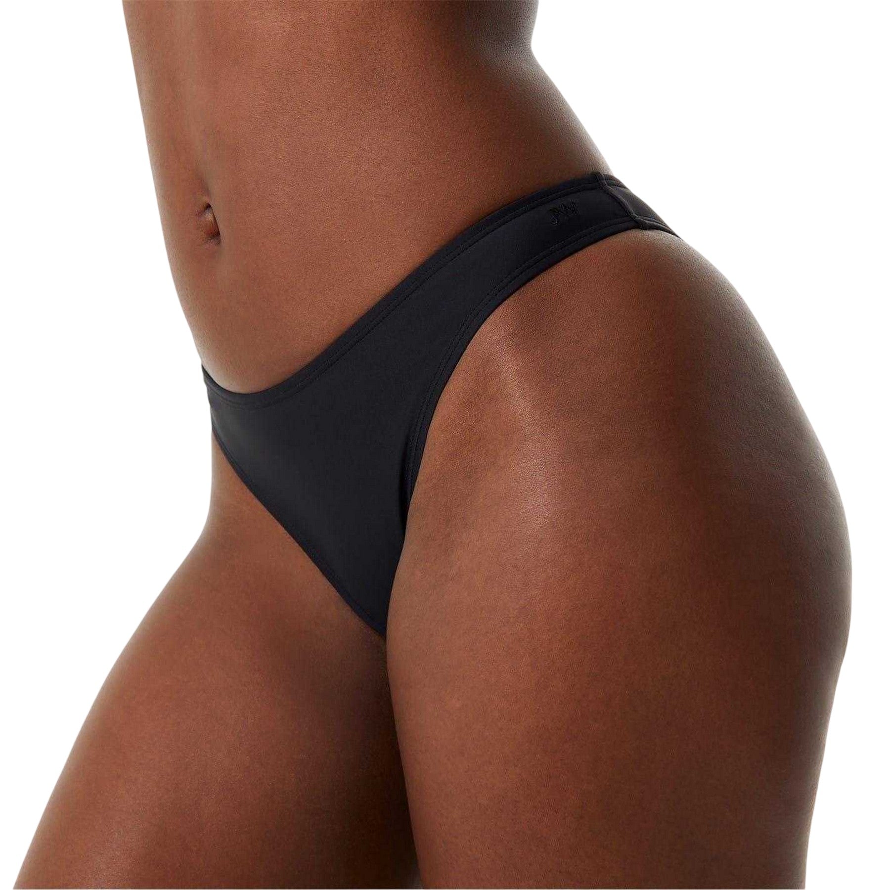 Black - Side - Jack Wills Womens-Ladies Plain High Waist Swimming Tanga