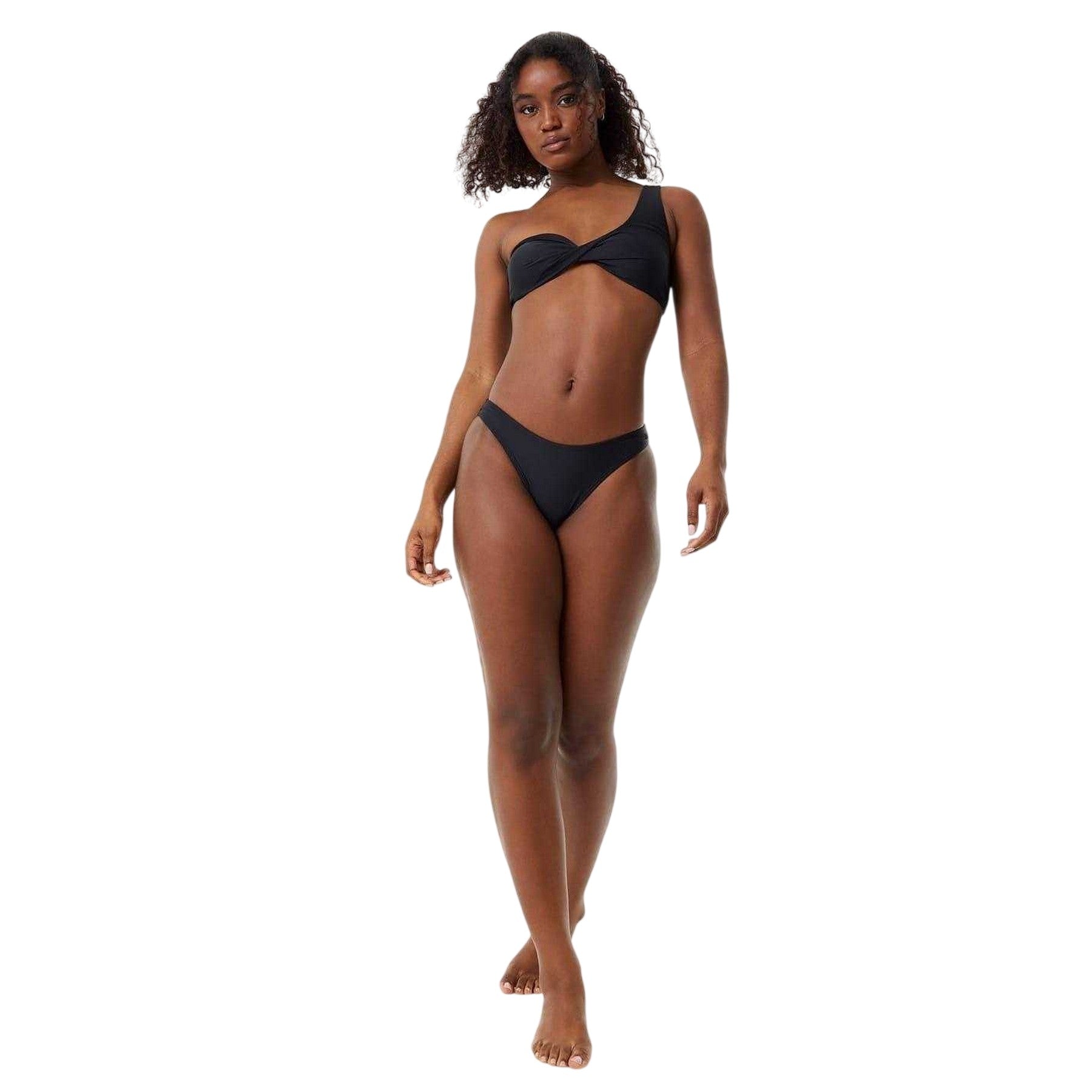 Black - Lifestyle - Jack Wills Womens-Ladies Plain High Waist Swimming Tanga
