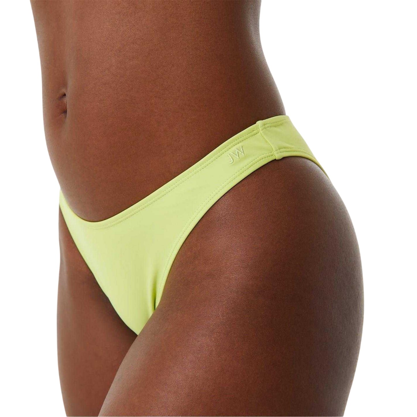 Lime - Side - Jack Wills Womens-Ladies Plain High Waist Swimming Tanga