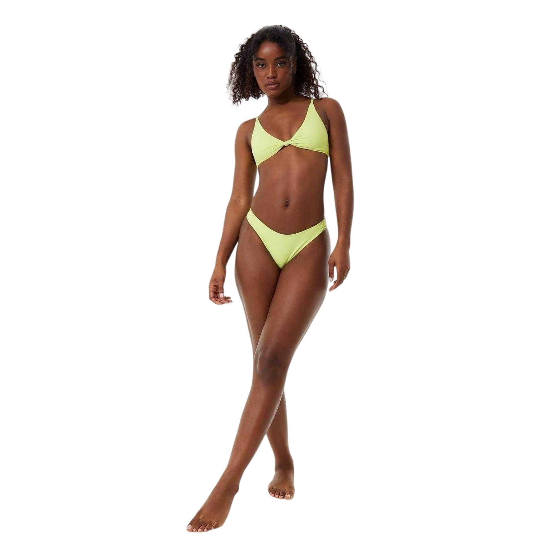 Lime - Lifestyle - Jack Wills Womens-Ladies Plain High Waist Swimming Tanga