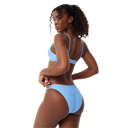 Marina Blue - Back - Jack Wills Womens-Ladies Plain High Waist Swimming Tanga
