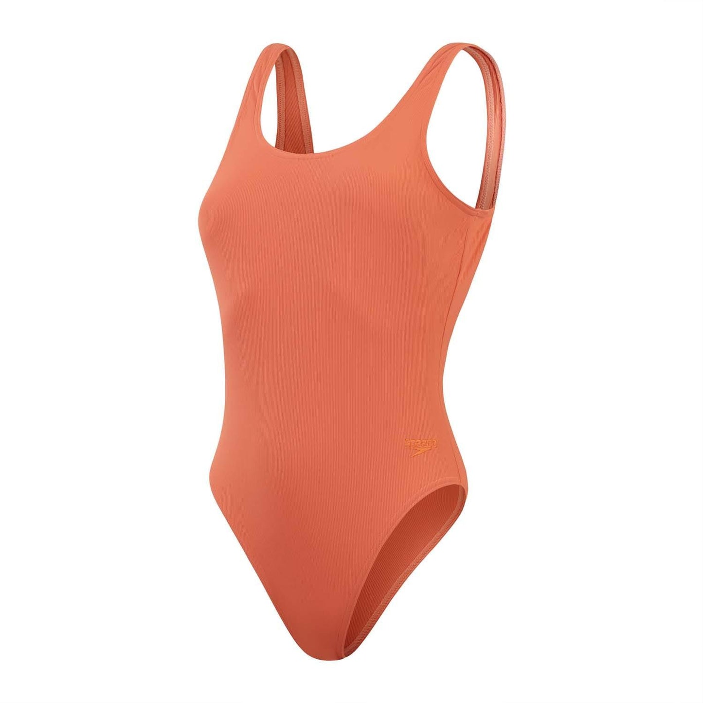 Orange - Front - Speedo Womens-Ladies Textured U-Back One Piece Swimsuit
