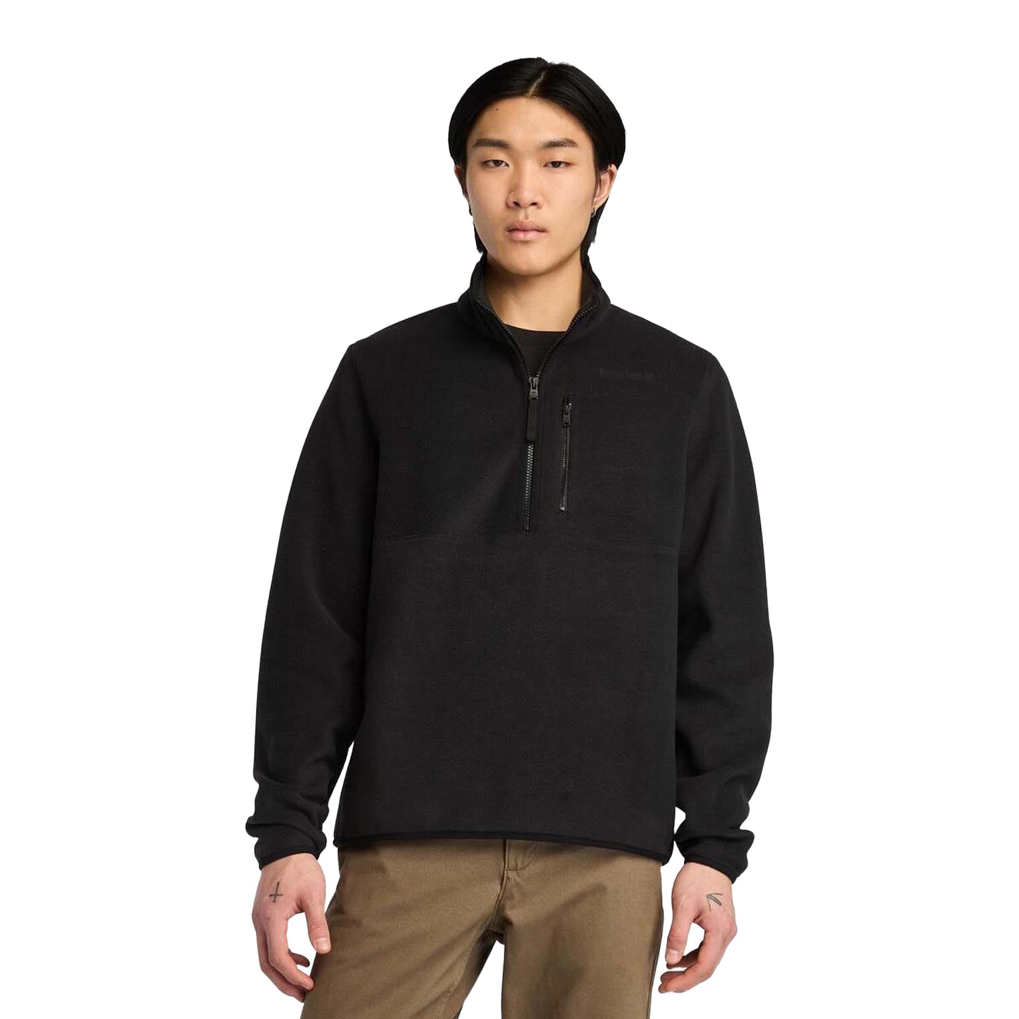Black - Side - Timberland Mens Mt Willard Quarter Zip Fleece Top