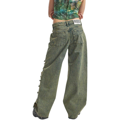 Dirty Washed - Back - The Ragged Priest Womens-Ladies Relaxed Wide Leg Jeans