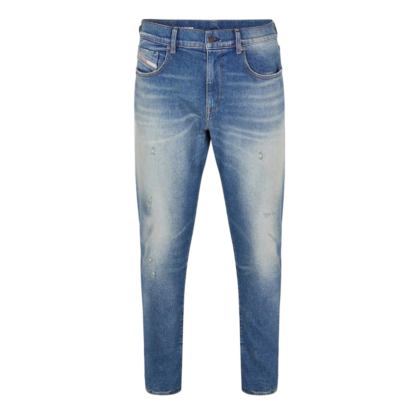 Denim Blue - Front - Diesel Mens 2019 D-Strukt Slim Jeans