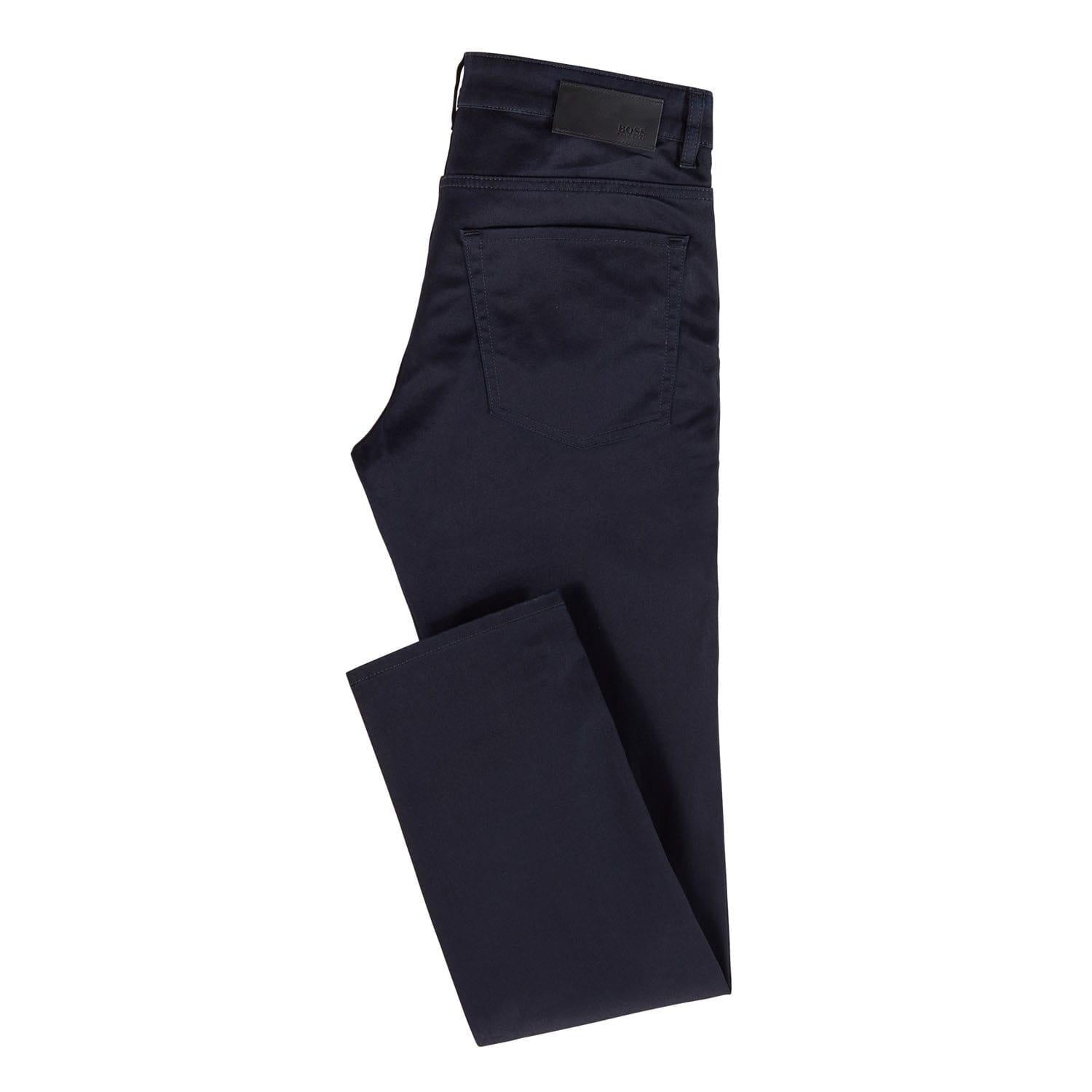 Navy - Side - Boss Mens Delaware3 Slim Jeans