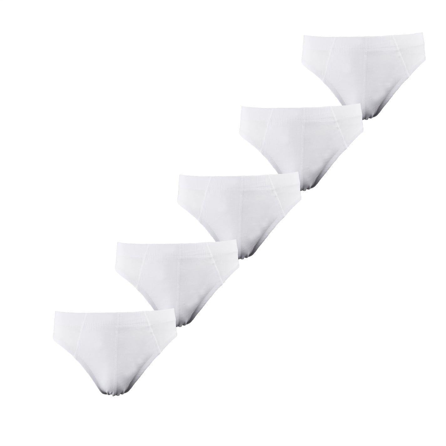 White - Front - Donnay Mens Plain Briefs (Pack of 5)
