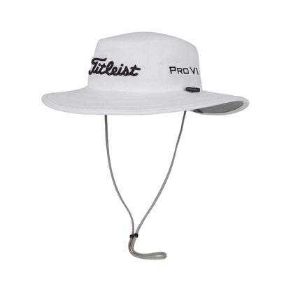White-Black - Front - Titleist Tour Aussie Golf Bucket Hat