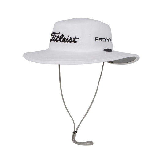 White-Black - Front - Titleist Tour Aussie Golf Bucket Hat
