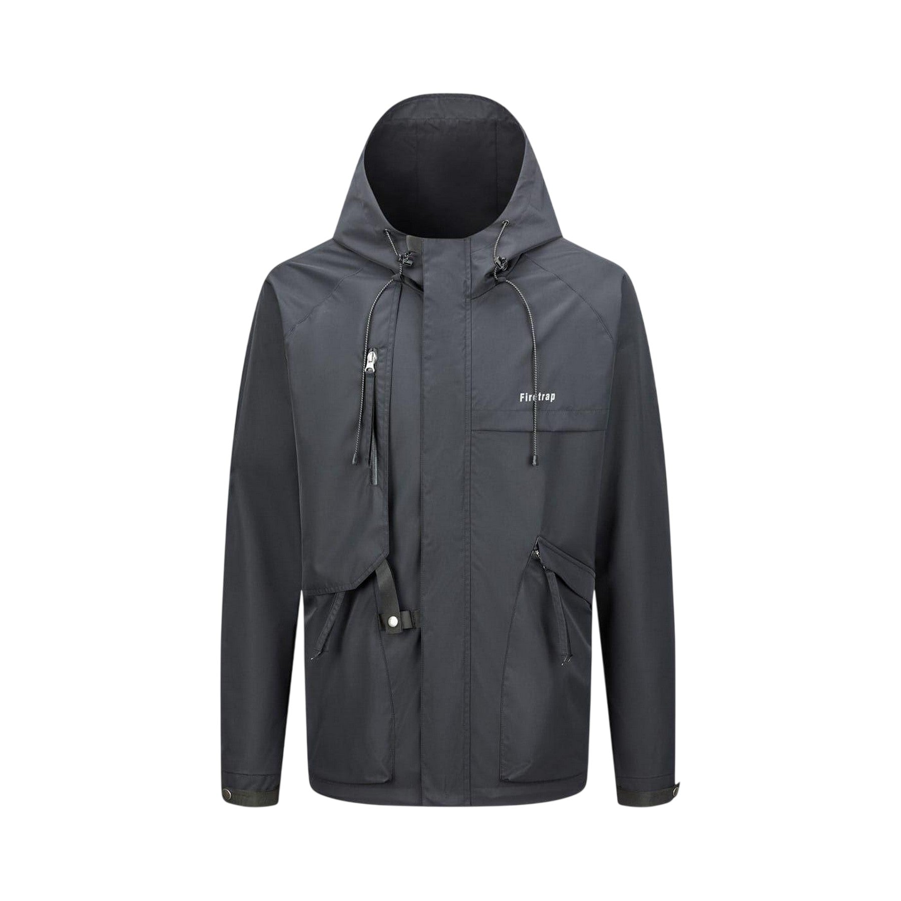Black - Front - Firetrap Mens Hooded Windbreaker