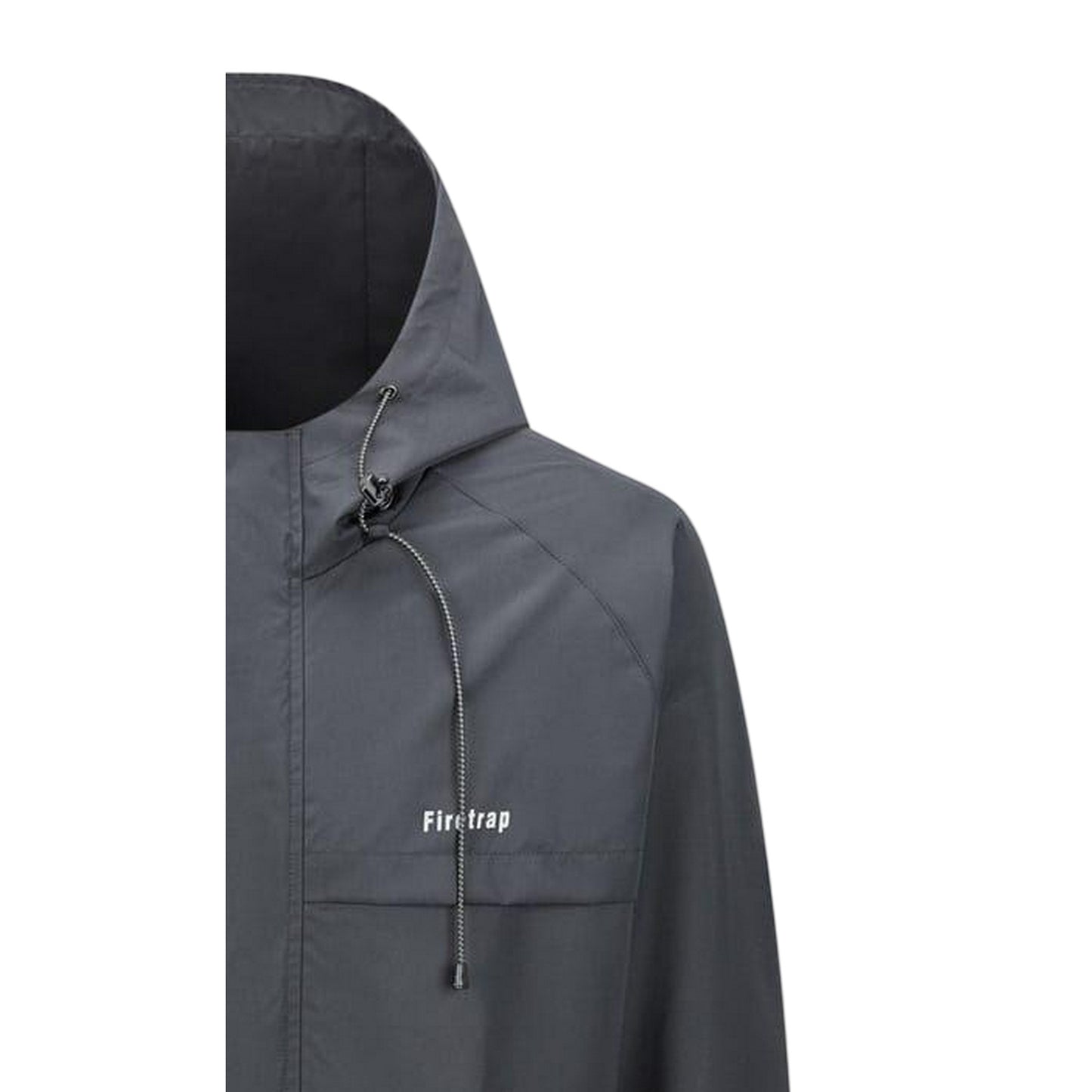 Black - Side - Firetrap Mens Hooded Windbreaker