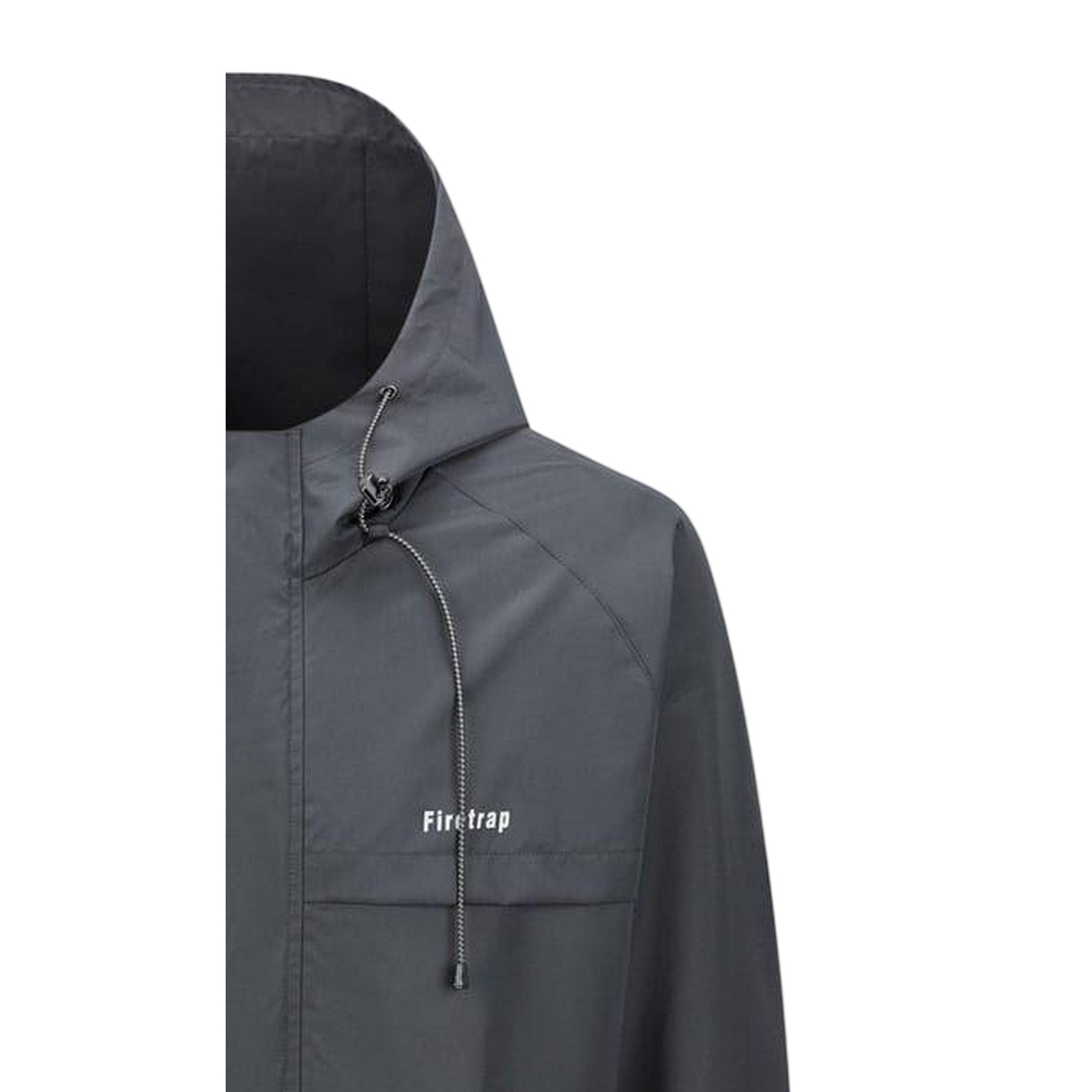 Black - Side - Firetrap Mens Hooded Windbreaker