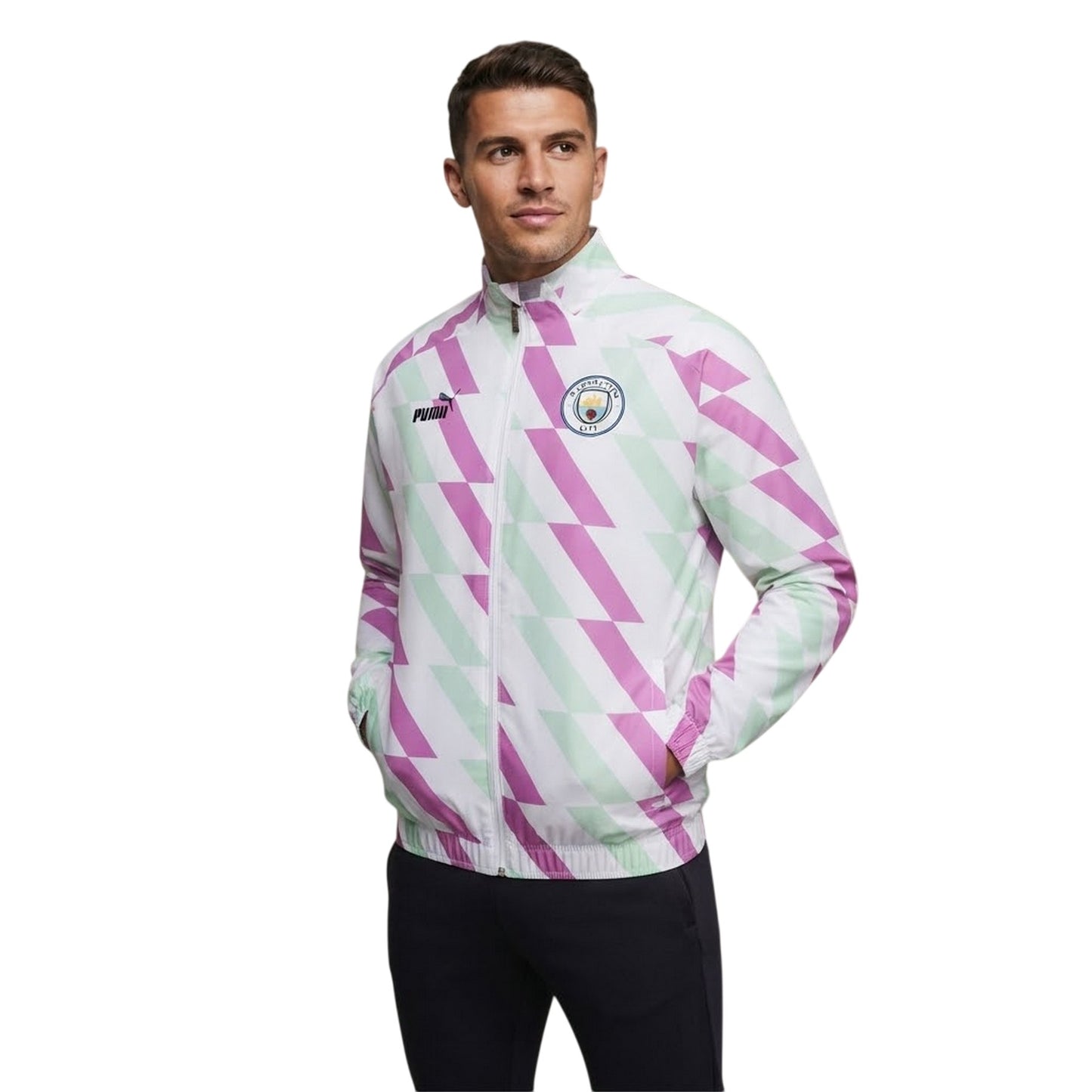Puma White - Side - Puma Mens Prematch Manchester City FC Anorak