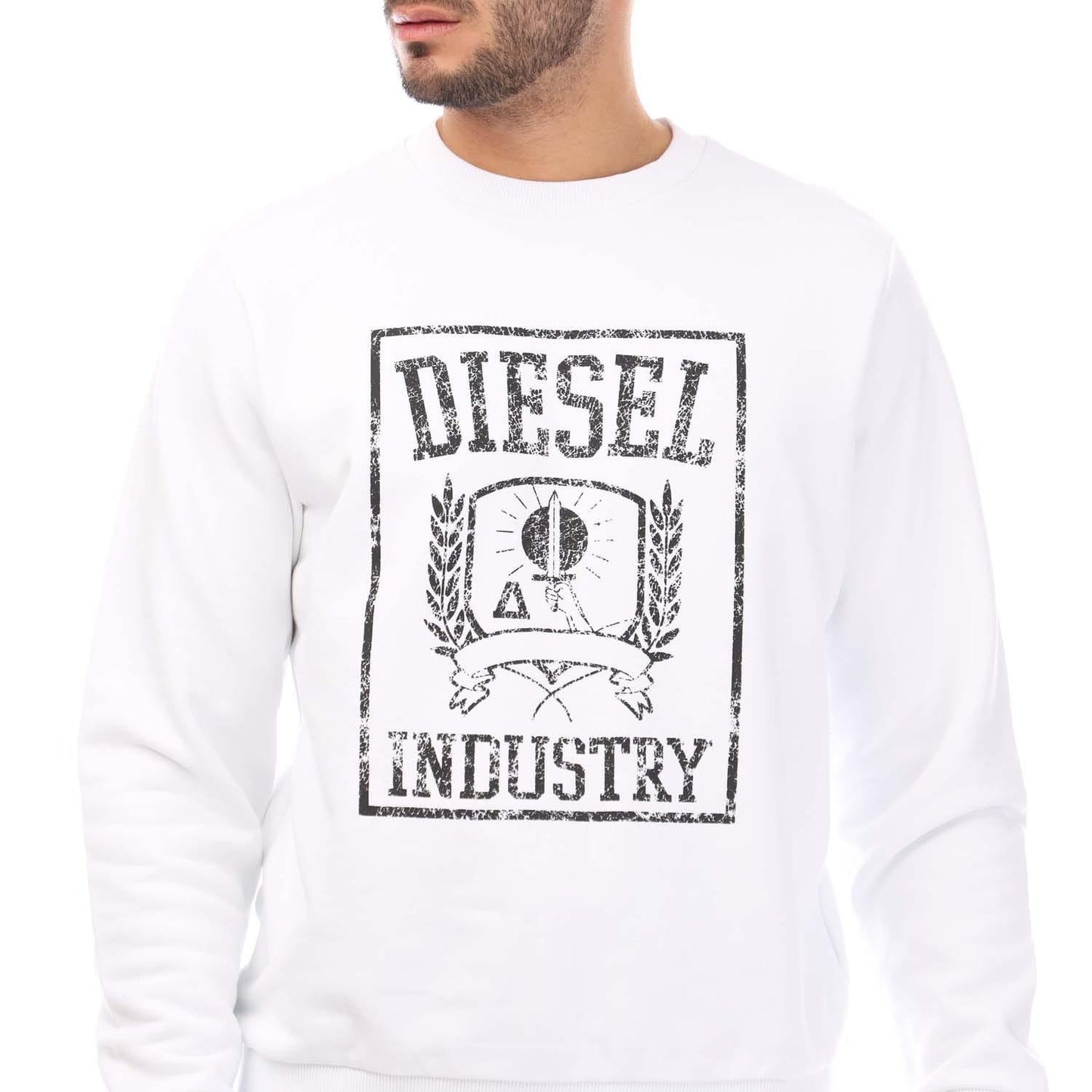 White - Side - Diesel Mens S-Gir 11-6 Sweatshirt