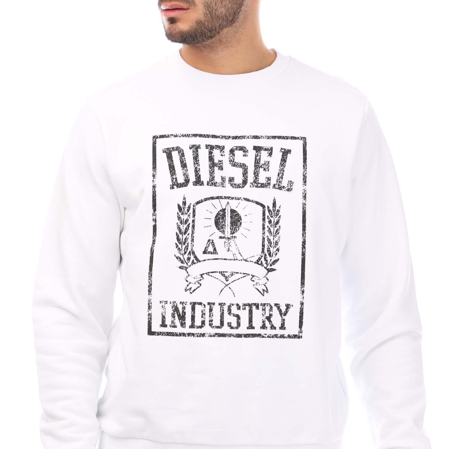 White - Side - Diesel Mens S-Gir 11-6 Sweatshirt
