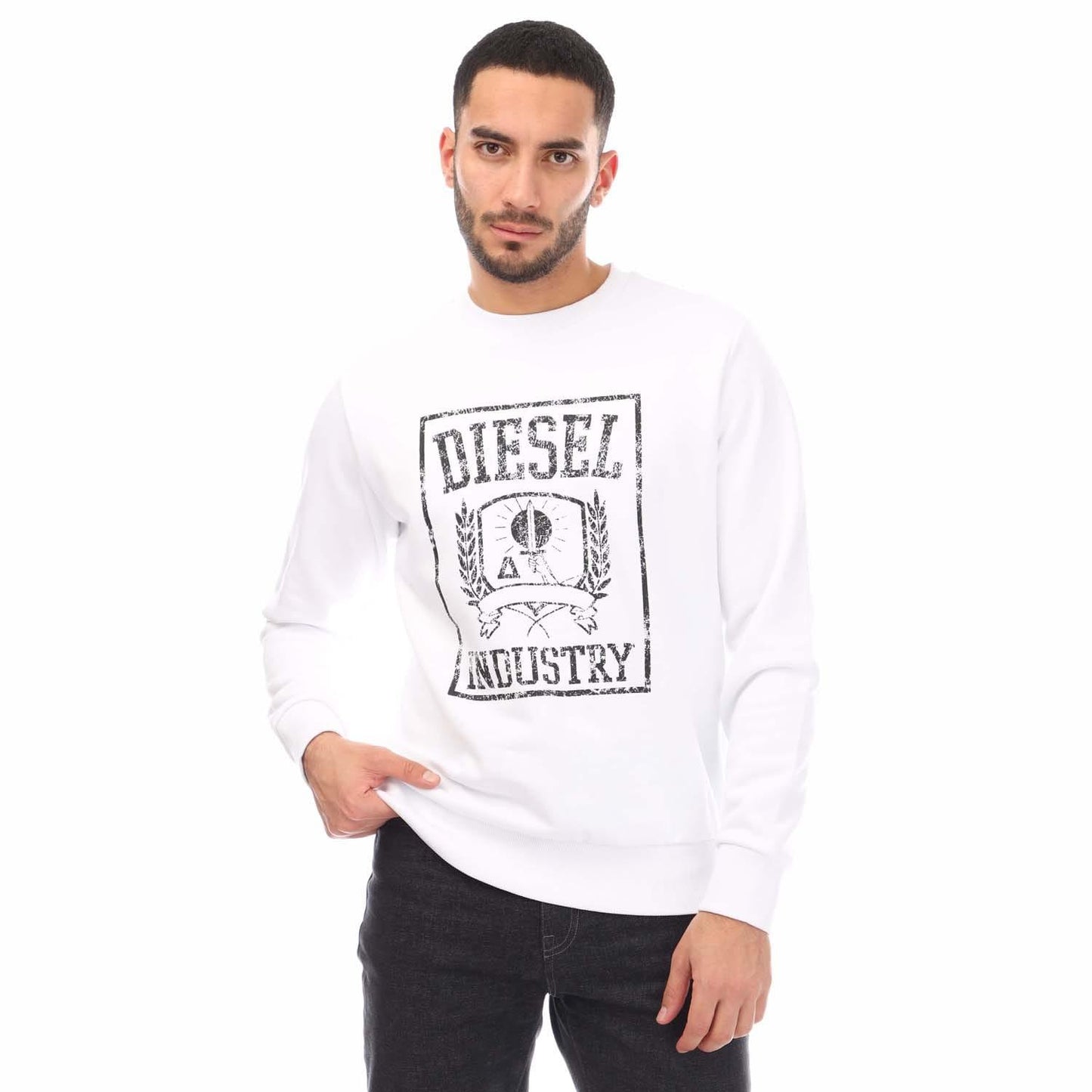 White - Front - Diesel Mens S-Gir 11-6 Sweatshirt