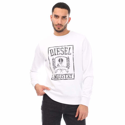 White - Front - Diesel Mens S-Gir 11-6 Sweatshirt