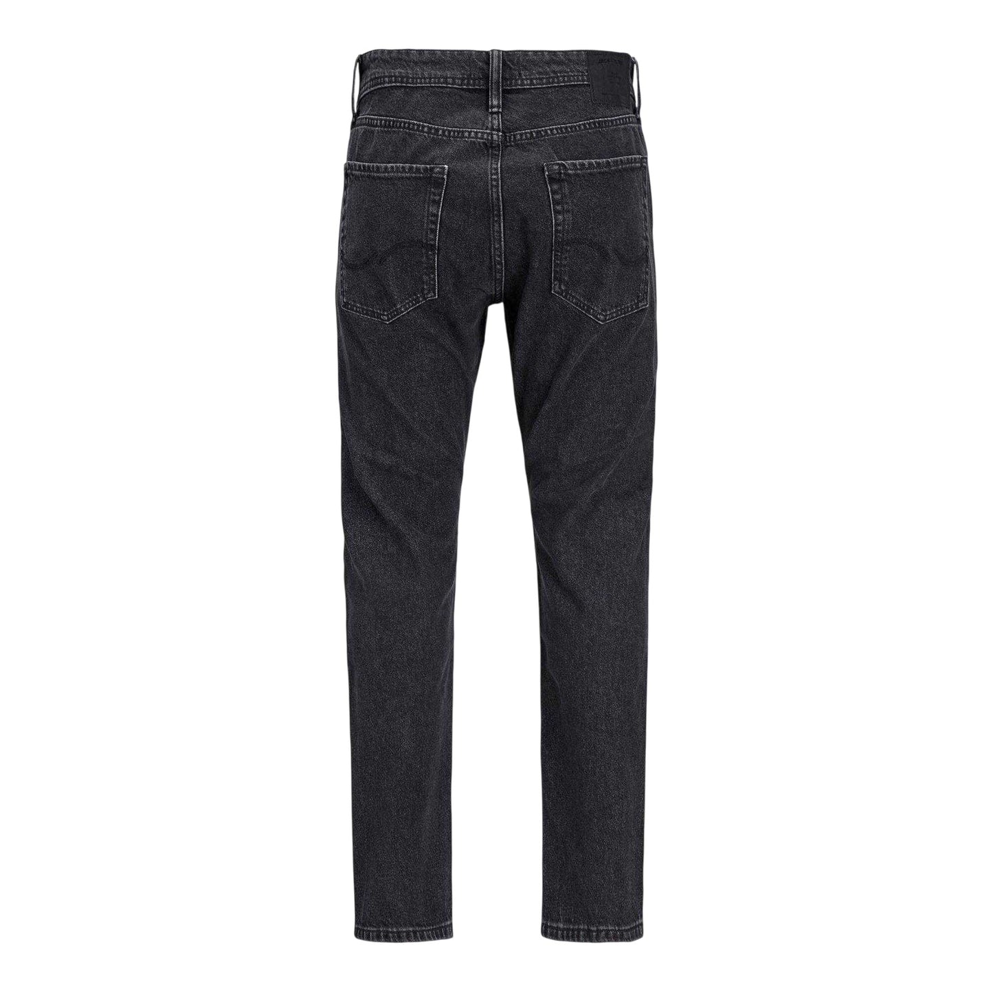 Black Denim - Back - Jack And Jones Mens Chris Original 5 Pockets Straight Jeans