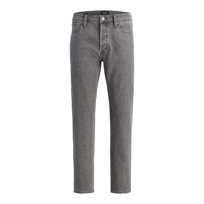 Grey Denim - Front - Jack And Jones Mens Chris Original 5 Pockets Straight Jeans