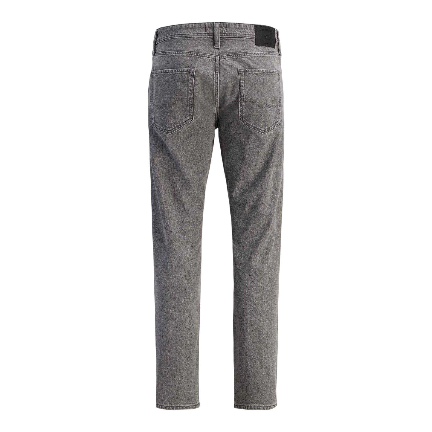 Grey Denim - Back - Jack And Jones Mens Chris Original 5 Pockets Straight Jeans