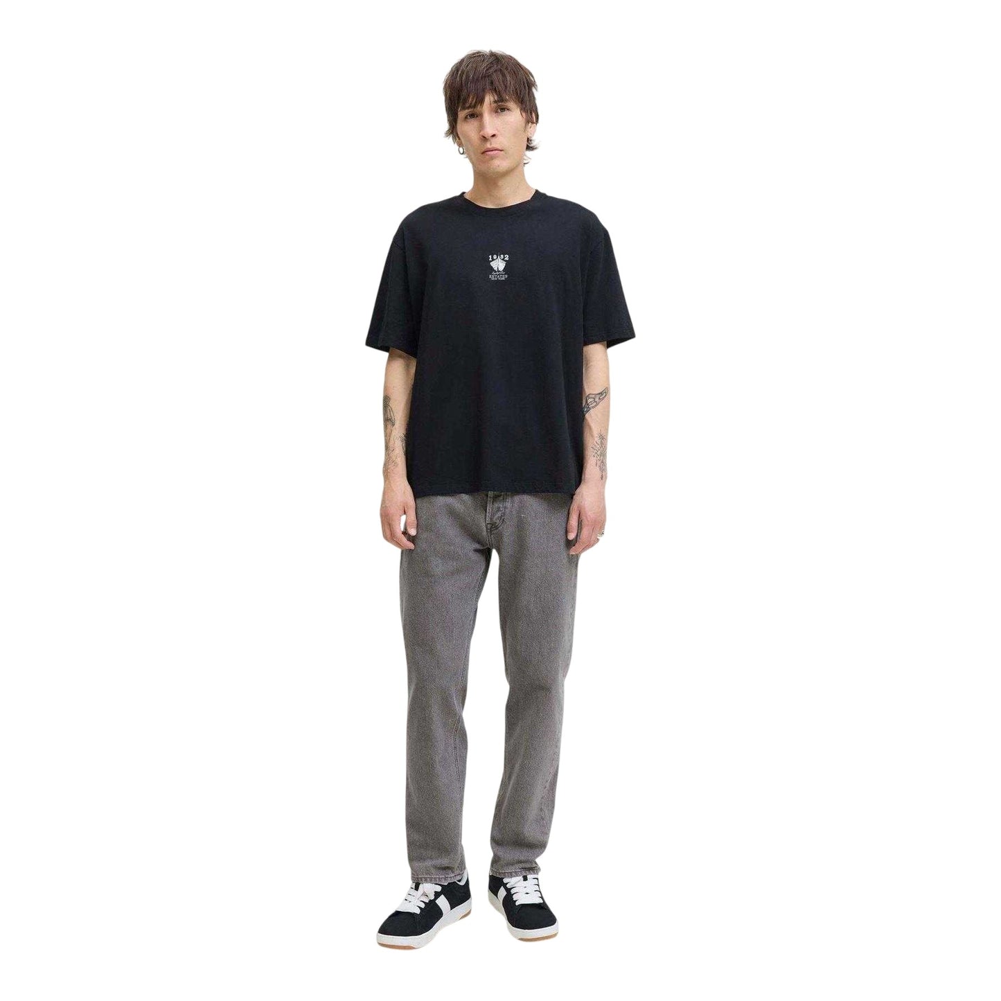 Grey Denim - Lifestyle - Jack And Jones Mens Chris Original 5 Pockets Straight Jeans