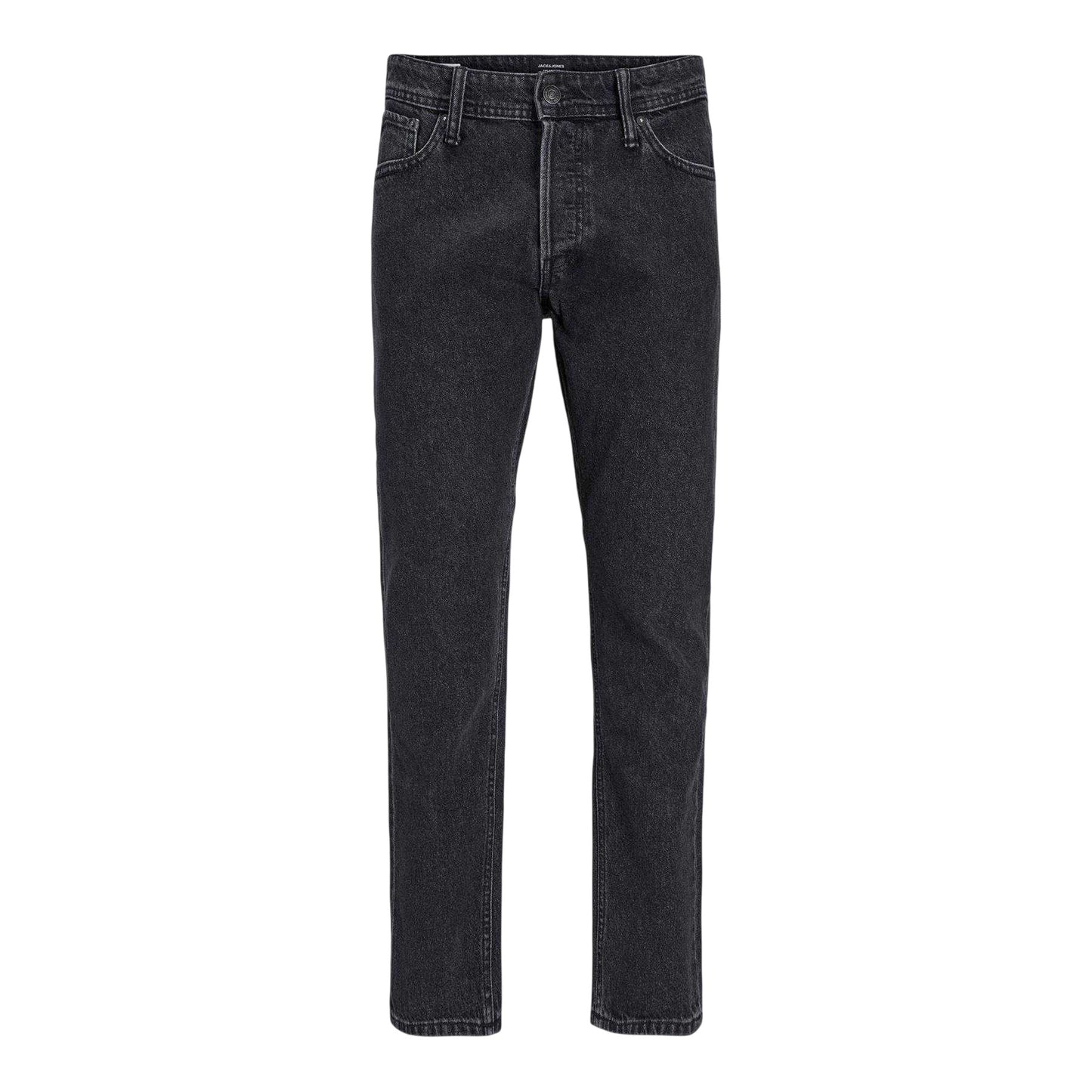 Black Denim - Front - Jack And Jones Mens Chris Original 5 Pockets Straight Jeans